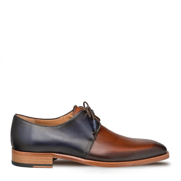 Mezlan Montes Men's Shoes Cognac and Blue Calf-Skin Leather Oxfords 9430 (MZ3157)-AmbrogioShoes