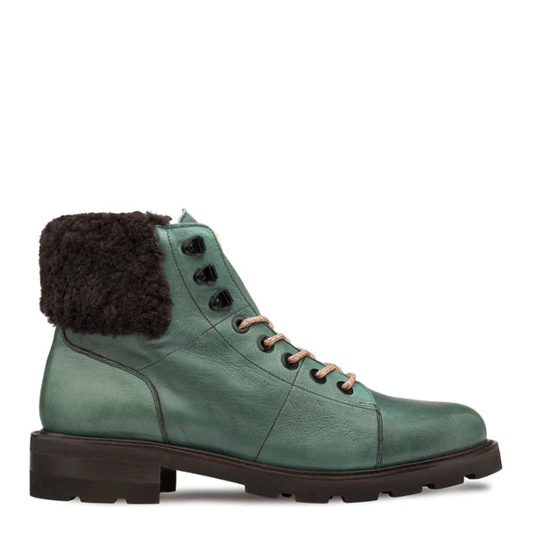 Mezlan R20412 Men's Shoes Green Calf-Skin Leather Shearling Alpine Boots (MZ3550)-AmbrogioShoes