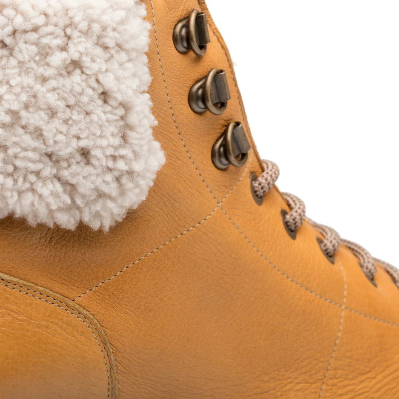 Mezlan R20412 Men's Shoes Mustard Calf-Skin Leather Shearling Alpine Boots (MZ3549)-AmbrogioShoes