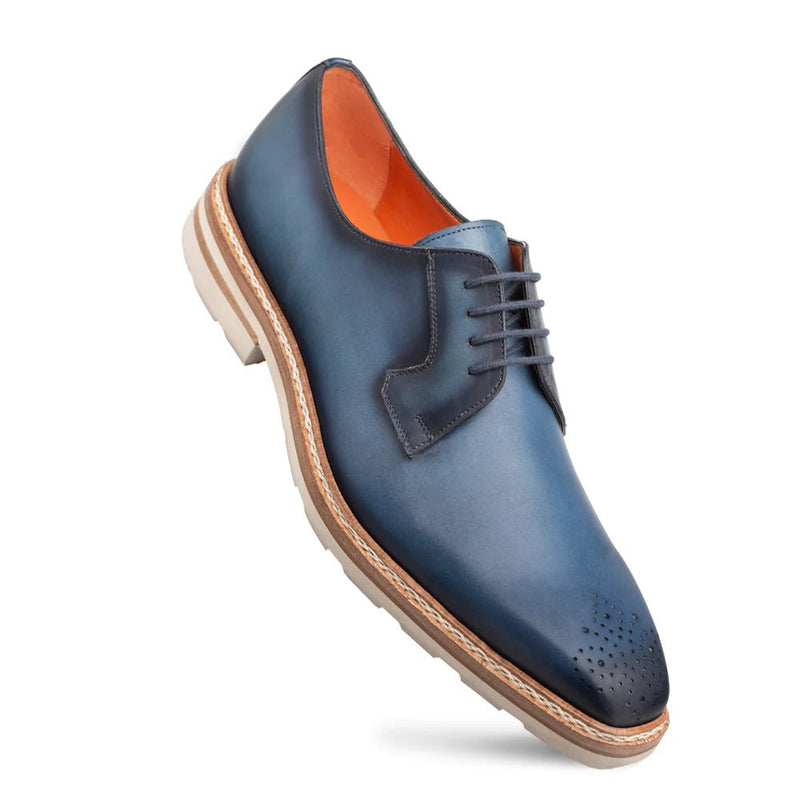 Mezlan R20615 Men's Shoes Blue Calf-Skin Leather Lightweight Derby Oxfords (MZ3597)-AmbrogioShoes