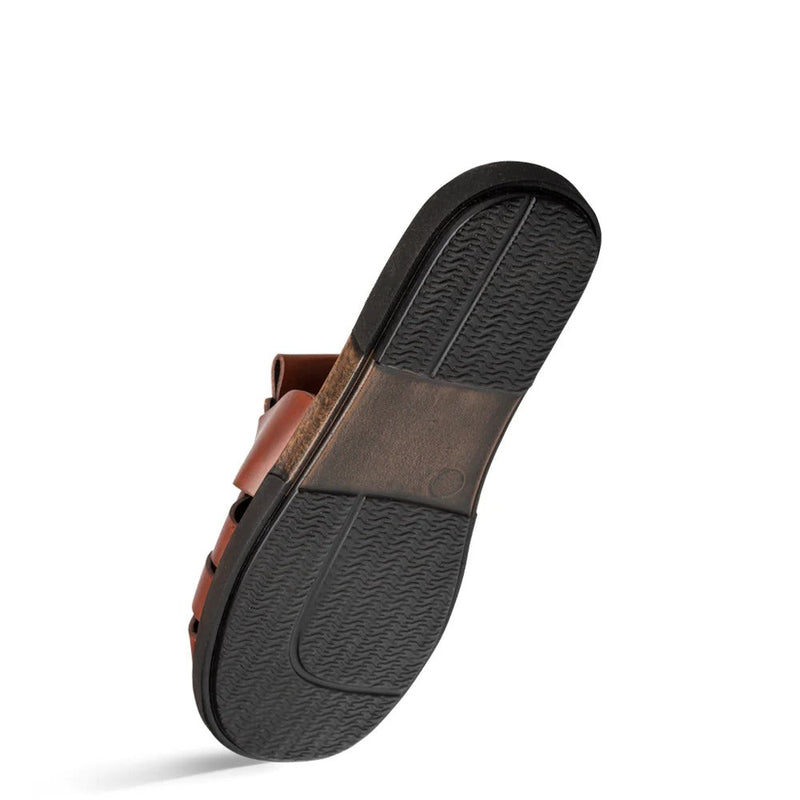 Mezlan R20668 Men's Shoes Cognac Calf-Skin Leather Backless Fisherman Sandals (MZ3569)-AmbrogioShoes