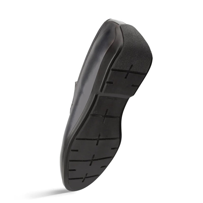 Mezlan R20722 Men's Shoes Black Calf-Skin Leather Slip On Loafers (MZ3606)-AmbrogioShoes