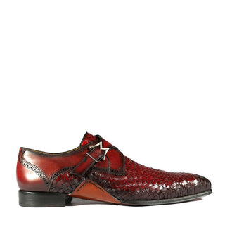Mezlan S20271 Men's Shoes Woven / Calf-Skin Leather Opanka Monk-Straps Loafers (MZ3484)-AmbrogioShoes