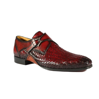 Mezlan S20271 Woven / Calf-Skin Leather Opanka Monk-Straps Loafers (MZ3484)-AmbrogioShoes