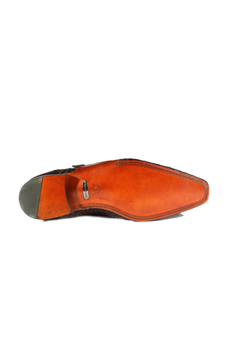 Mezlan S20271 Woven / Calf-Skin Leather Opanka Monk-Straps Loafers (MZ3484)-AmbrogioShoes