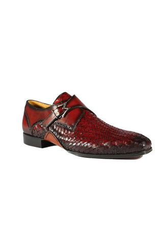 Mezlan S20271 Woven / Calf-Skin Leather Opanka Monk-Straps Loafers (MZ3484)-AmbrogioShoes