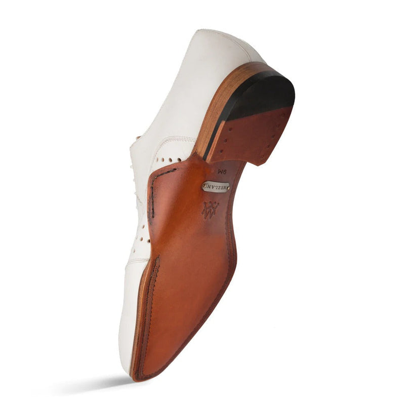 Mezlan S20273 Men's Shoes Bone Perforated Calf-Skin Leather Opanka Derby Oxfords (MZ3470)-AmbrogioShoes