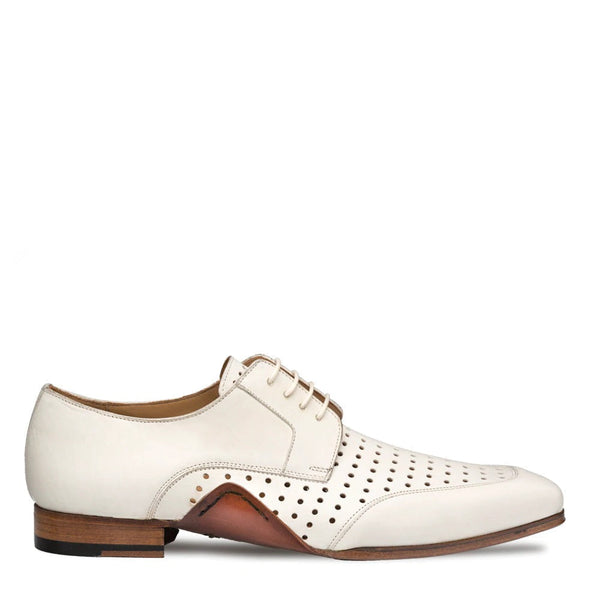 Mezlan S20273 Men's Shoes Bone Perforated Calf-Skin Leather Opanka Derby Oxfords (MZ3470)-AmbrogioShoes