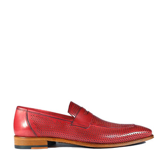 Mezlan S20296 Men's Shoes Perforated Leather Classic Penny Loafers (MZ3482)-AmbrogioShoes