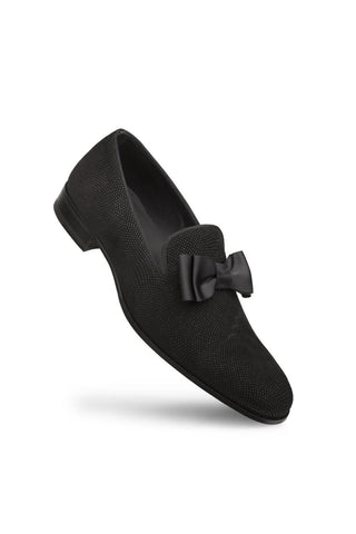 Mezlan S20306 Black Glass Suede Dress Venetian Formal Loafers (MZ3428)-AmbrogioShoes
