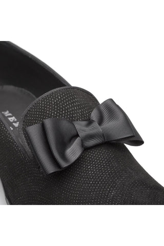 Mezlan S20306 Black Glass Suede Dress Venetian Formal Loafers (MZ3428)-AmbrogioShoes