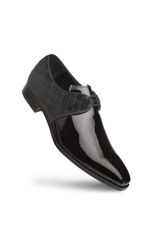 Mezlan S20307 Black Velvet / Patent Leather Dress Derby (MZ3427)-AmbrogioShoes