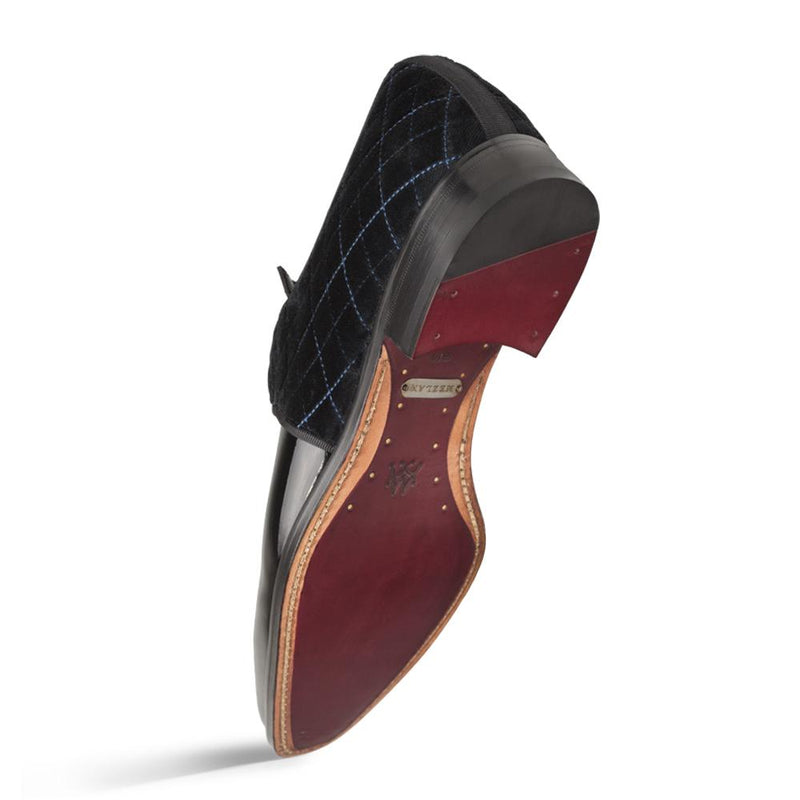 Mezlan S20307 Men's Shoes Black Velvet / Patent Leather Dress Derby Oxfords (MZ3427)-AmbrogioShoes