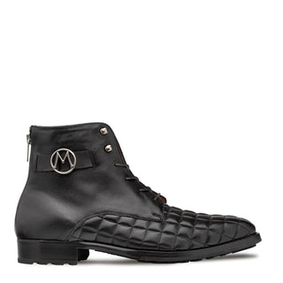 Mezlan S20538 Men's Shoes Quilted / Calf-Skin Leather Lace up Boots (MZ3527)-AmbrogioShoes
