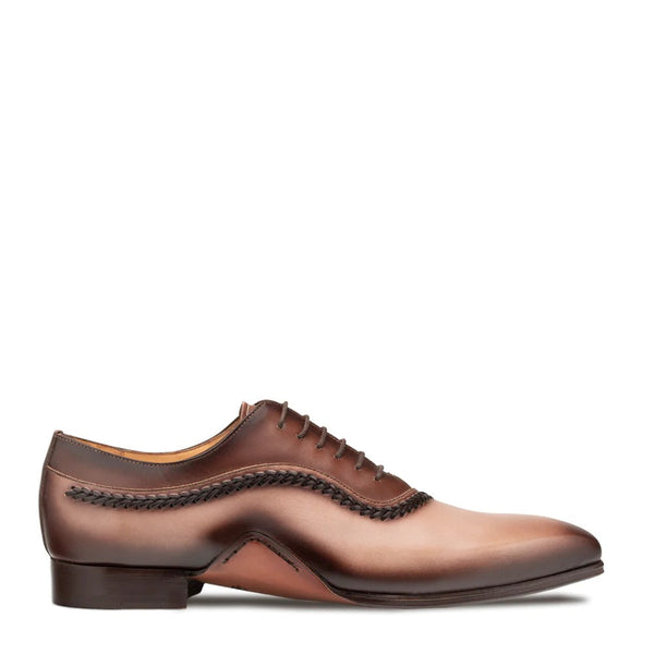 Mezlan S20755 Men's Shoes Taupe & Brown Calf-Skin Leather Opanka Oxfords (MZ3609)-AmbrogioShoes
