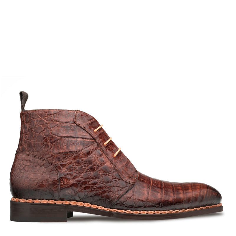 Mezlan SX4864F Men's Shoes Sport Brown Exotic Crocodile Contrast Welt Chukka Boots (MZ3518)-AmbrogioShoes