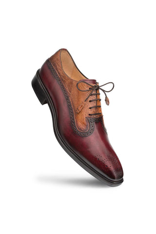 Mezlan SX4868-P Exotic Ostrich / Calf-Skin Leather Oxford (MZ3509)-AmbrogioShoes