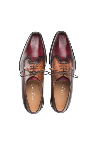 Mezlan SX4868-P Exotic Ostrich / Calf-Skin Leather Oxford (MZ3509)-AmbrogioShoes