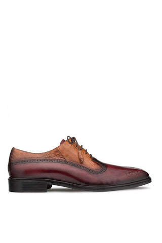 Mezlan SX4868-P Exotic Ostrich / Calf-Skin Leather Oxford (MZ3509)-AmbrogioShoes