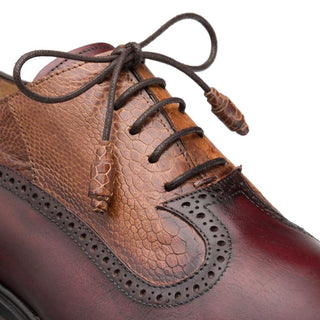 Mezlan SX4868-P Men's Shoes Exotic Ostrich / Calf-Skin Leather Oxford (MZ3509)-AmbrogioShoes