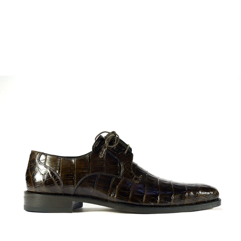 Mezlan Mens Luxury Designer Shoes Anderson Dark Brown Crocodile Oxfords (MZS1003)-AmbrogioShoes