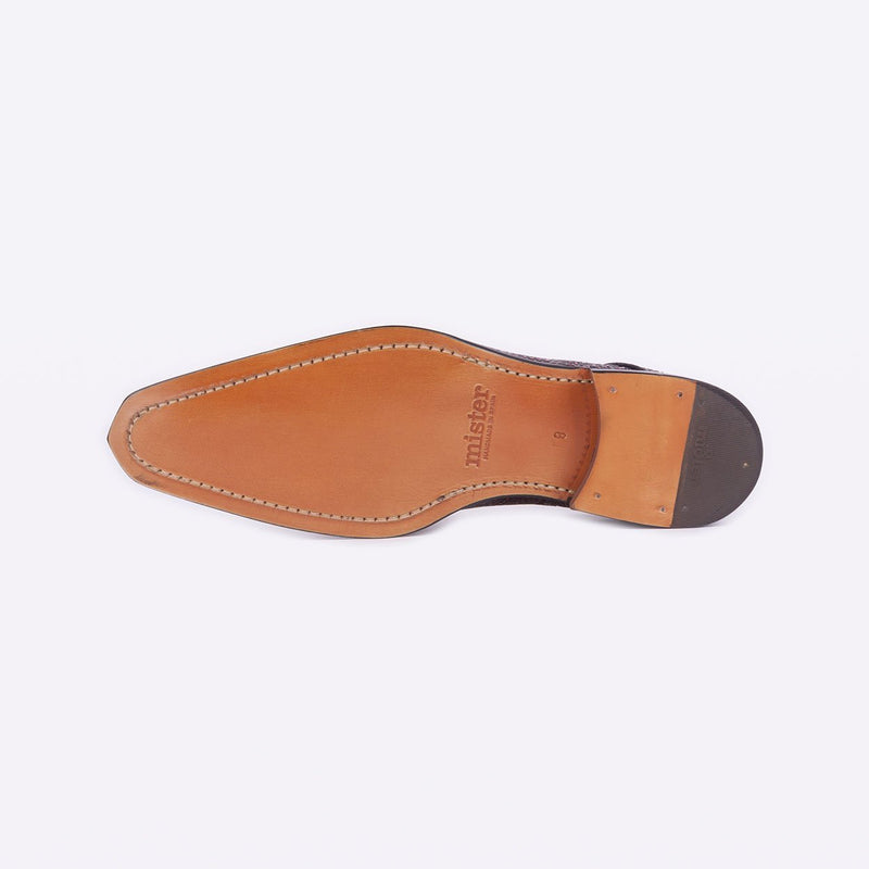 Mister 40082 Cervas Men's Shoes Burgundy Cashmere Flower Print / Calf-Skin Leather Derby Oxfords (MIS1055)-AmbrogioShoes