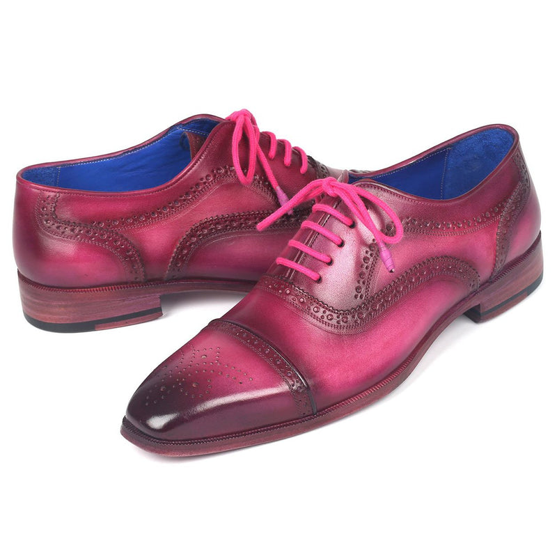 Paul Parkman 024-FUX Men's Shoes Fuxia Calf-Skin Leather Captoe Oxfords (PM6284)-AmbrogioShoes