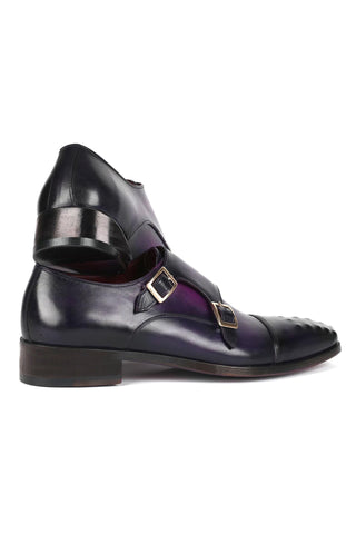 Paul Parkman 047 Calf-Skin Leather Studded Cap Toe Double Monkstraps (PM6378)-AmbrogioShoes