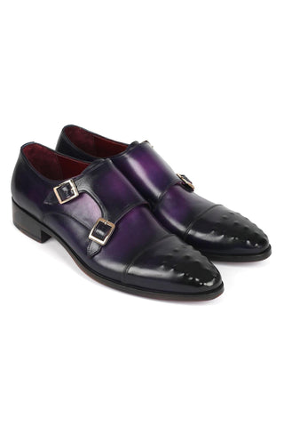 Paul Parkman 047 Calf-Skin Leather Studded Cap Toe Double Monkstraps (PM6378)-AmbrogioShoes