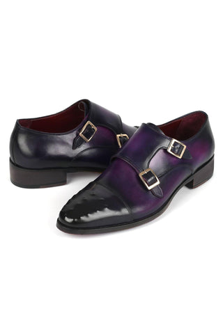 Paul Parkman 047 Calf-Skin Leather Studded Cap Toe Double Monkstraps (PM6378)-AmbrogioShoes