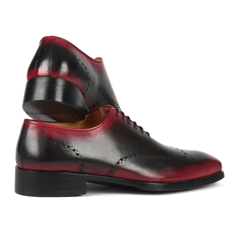 Paul Parkman 081-B51 Men's Shoes Red & Black Calf-Skin Leather Goodyear Welted Oxfords (PM6364)-AmbrogioShoes