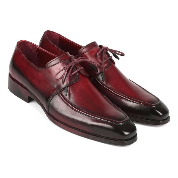 Paul Parkman 13BRD92 Men's Shoes Bordeaux Calf-Skin Leather Apron Derby Oxfords (PM6353)-AmbrogioShoes