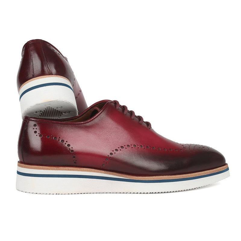 Paul Parkman 188-BRD Men's Shoes Bordeaux Calf-Skin Leather Smart Casual Oxfords (PM6317)-AmbrogioShoes