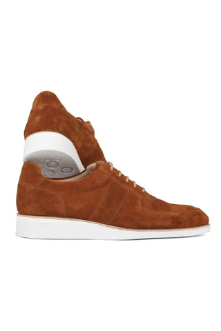 Paul Parkman 192-SD-CML Men's Handmade Shoes Camel Suede Casual Sneakers (PM6384)-AmbrogioShoes