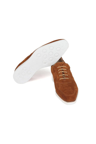 Paul Parkman 192-SD-CML Men's Handmade Shoes Camel Suede Casual Sneakers (PM6384)-AmbrogioShoes