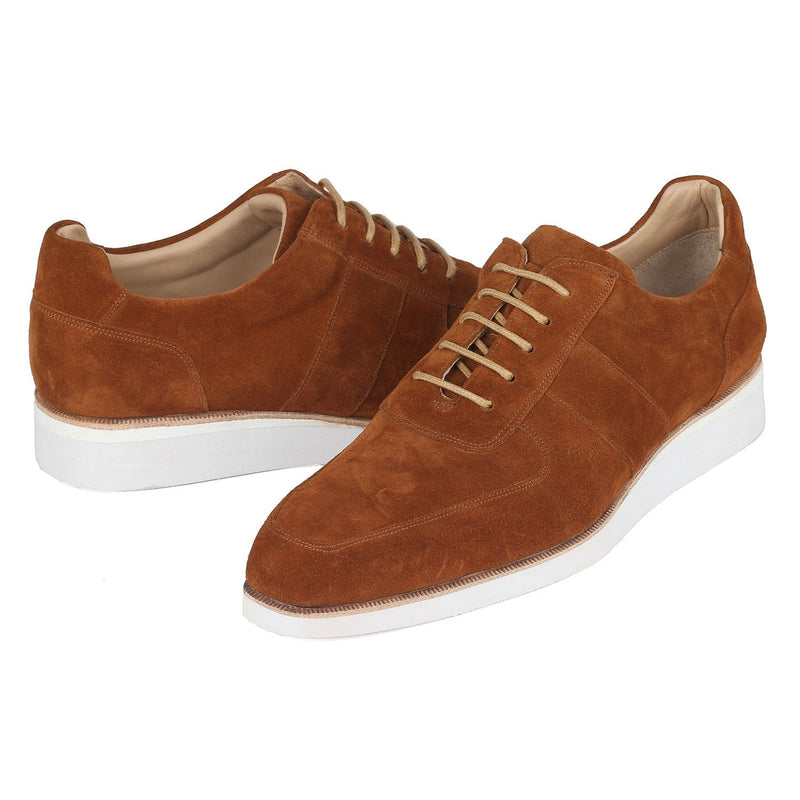 Paul Parkman 192-SD-CML Men's Shoes Camel Suede Leather Casual Sneakers (PM6384)-AmbrogioShoes