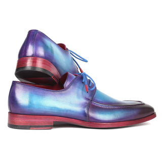 Paul Parkman 23SX84 Men's Handmade Shoes Turquoise & Purple Calf-Skin Leather Apron Derby (PM6318)-AmbrogioShoes