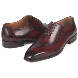 Paul Parkman 35BRD25 Men's Handmade Shoes Dark Bordeaux Calf-Skin Leather Oxfords (PM6276)-AmbrogioShoes