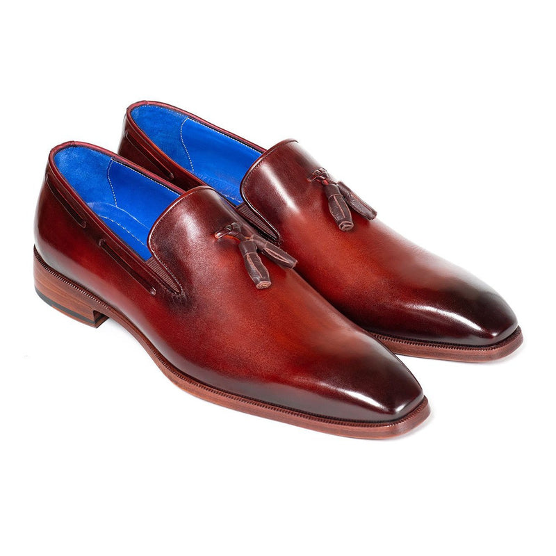 Paul Parkman 5141GBRW Men's Shoes Garnet Brown Calf-Skin Leather Tassels Loafers (PM6282)-AmbrogioShoes