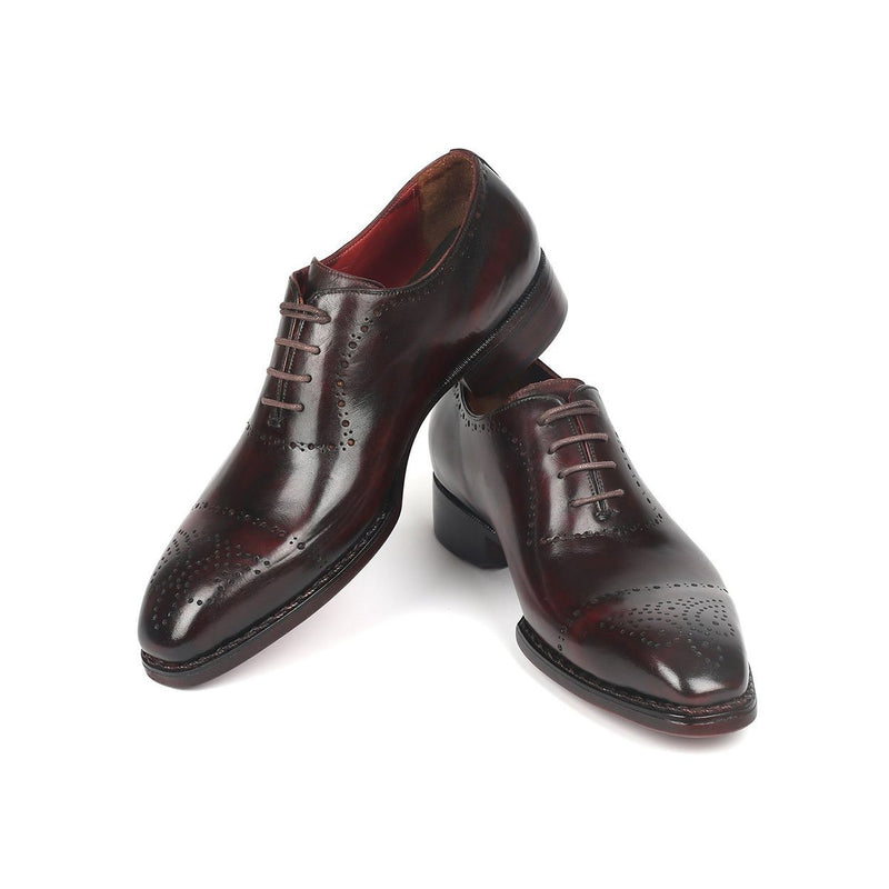 Paul Parkman 56BRD83 Men's Shoes Dark Bordeaux Calf-Skin Leather Gooyear Welted Oxfords (PM6272)-AmbrogioShoes
