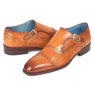 Paul Parkman 65 Men's Shoes Calf-Skin Leather Single Monk-Strap (PM6275)-AmbrogioShoes