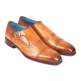 Paul Parkman 65 Men's Shoes Calf-Skin Leather Single Monk-Strap (PM6275)-AmbrogioShoes