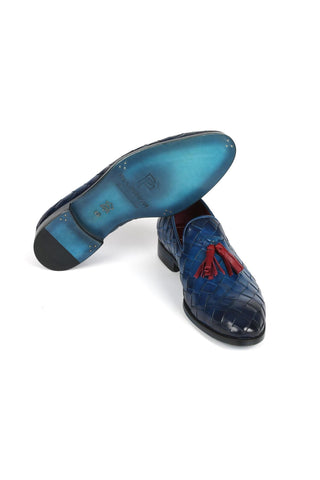 Paul Parkman 6623 Woven Calf-Skin Leather Tassel Loafers (PM6377)-AmbrogioShoes
