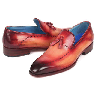 Paul Parkman 66T82-BUR Men's Handmade Shoes Burgundy Calf-Skin Leather Tassel Loafers (PM6267)-AmbrogioShoes