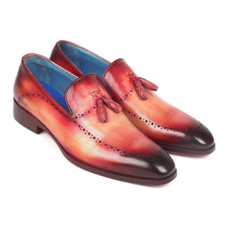 Paul Parkman 66T82-BUR Men's Handmade Shoes Burgundy Calf-Skin Leather Tassel Loafers (PM6267)-AmbrogioShoes