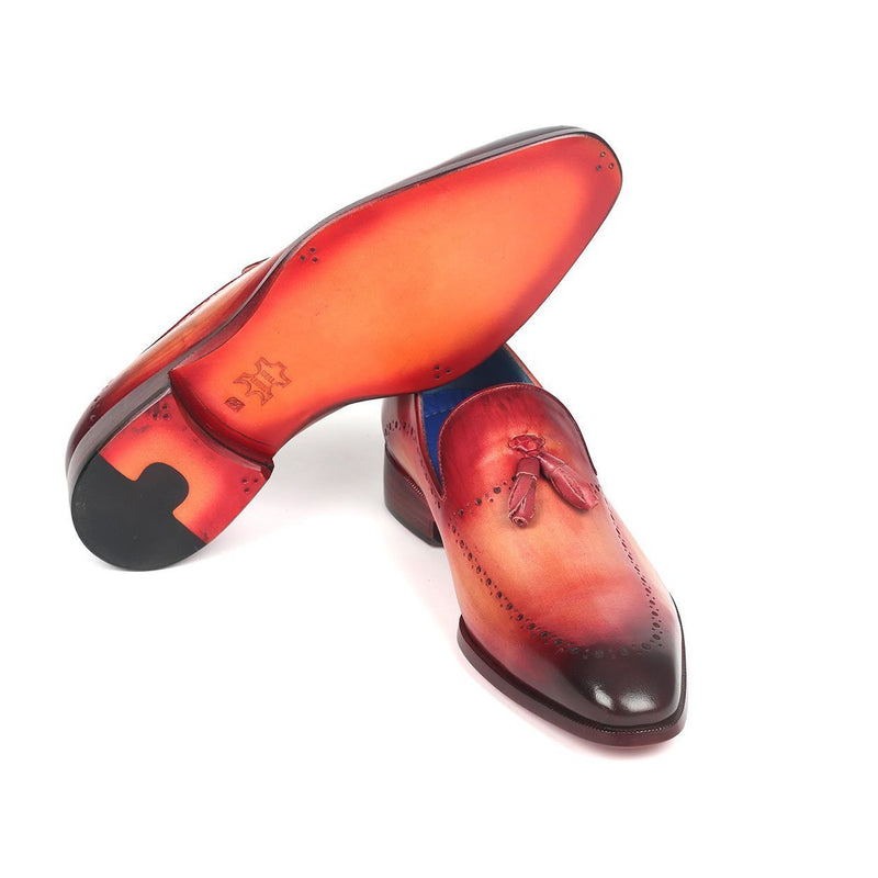 Paul Parkman 66T82-BUR Men's Shoes Burgundy Calf-Skin Leather Tassel Loafers (PM6267)-AmbrogioShoes