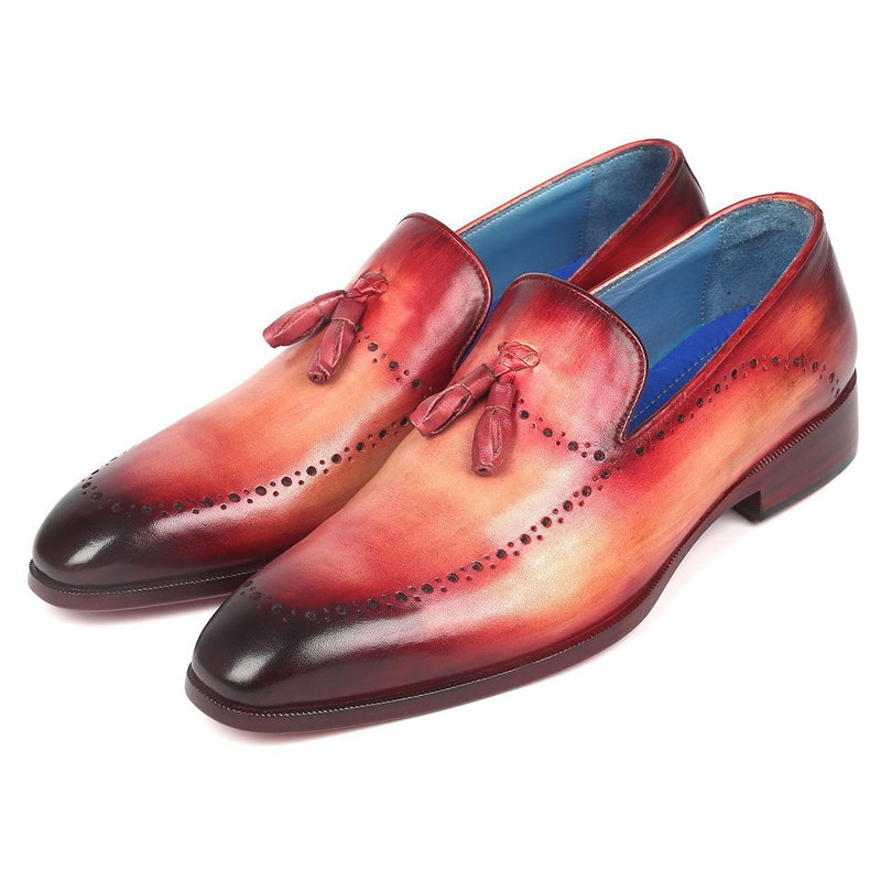 Paul Parkman 66T82-BUR Men's Shoes Burgundy Calf-Skin Leather Tassel Loafers (PM6267)-AmbrogioShoes