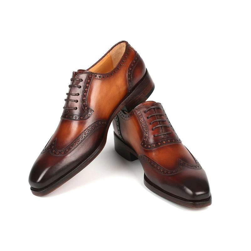 Paul Parkman 6819-BRW Men's Shoes Brown Calf-Skin Leather Wingtip Oxfords (PM6356)-AmbrogioShoes