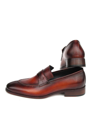 Paul Parkman 694TB25 Brown Hand-Painted Leather Split To Penny Loafers (PM6396)-AmbrogioShoes