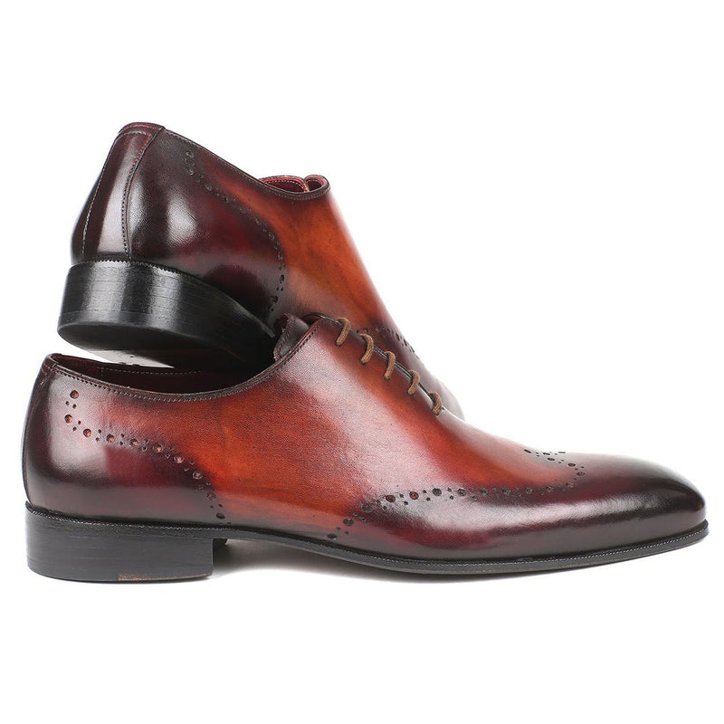 Paul Parkman 84BT76 Men's Shoes Brown & Bordeaux Calf-Skin Leather Wholecut Oxfords (PM6292)-AmbrogioShoes